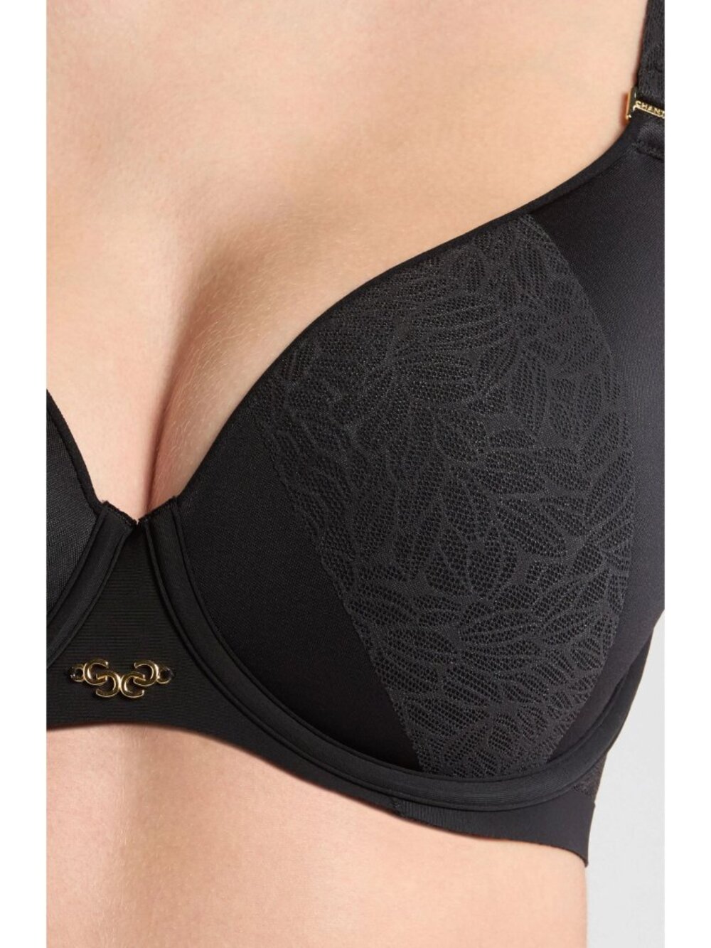🆕CHANTELLE Pure Lace Lightweight Underwire T-Shirt Bra 34DD Black #C18IN3-011 - Picture 5 of 10